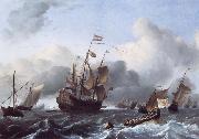Ludolf Backhuysen, The Eendracht and a Fleet of Dutch Men-of-War
